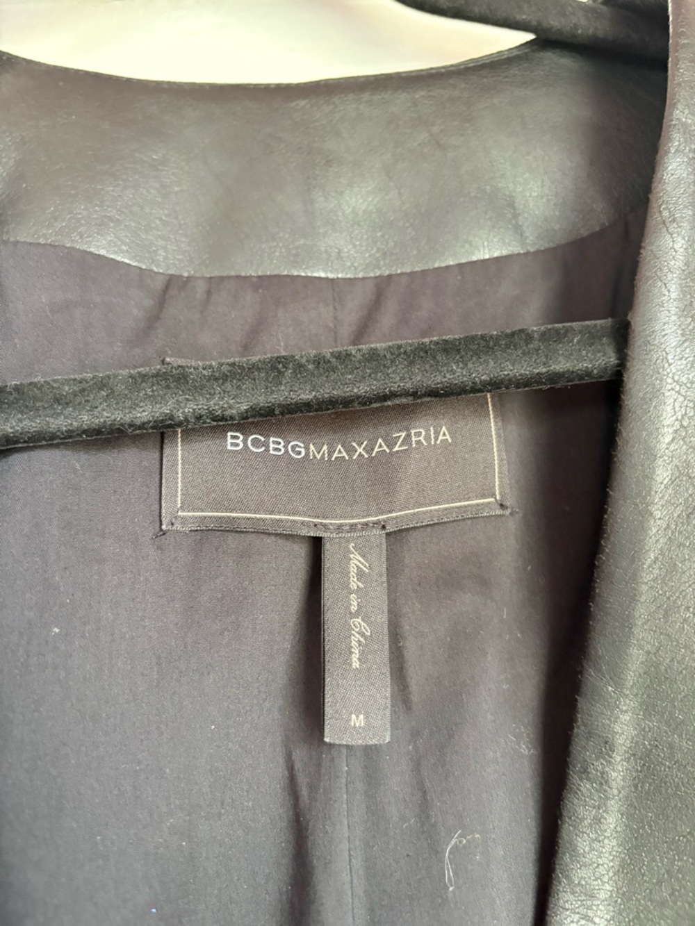 BCBGMaxAzria Black Faux Leather Open-Front Blazer - Picture 5 of 6
